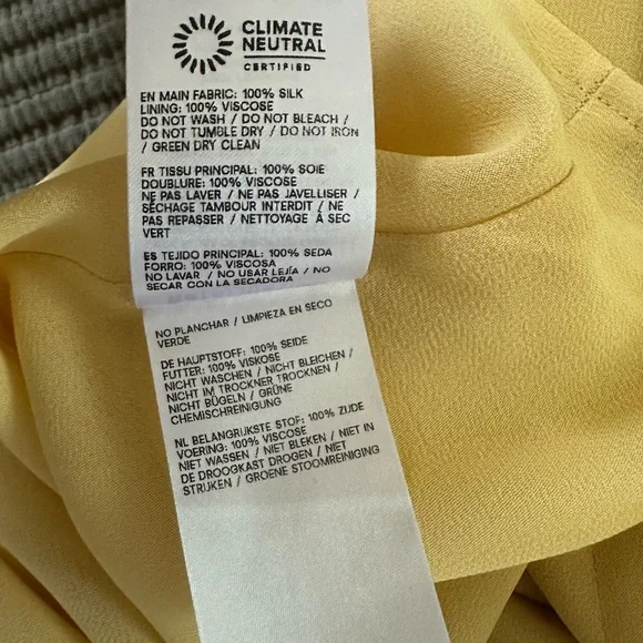 Reformation Silk Casette Midi Dress in Pale Yellow- Size 4 - Picture 12 of 12